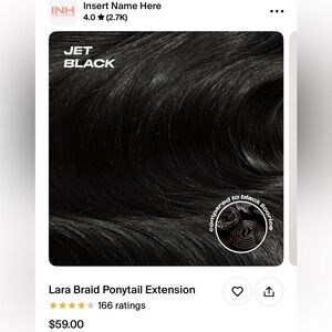 Jet Black Lara Braid Ponytail Extension